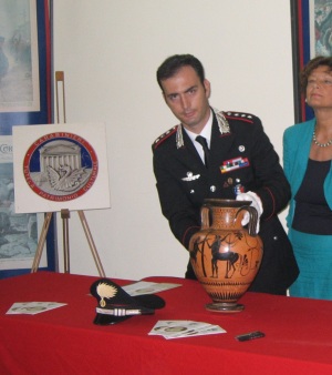 Comando Carabinieri Tutela Patrimonio Culturale. Immagine di repertorio riferita ad un recupero effettuato in Sicilia