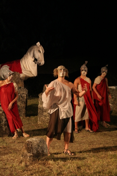 Un'immagine tratta dalla rappresentazione dell'anno scorso, "I Cavalieri" sempre di Aristofane