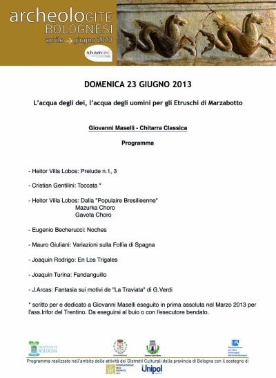 Programma del concerto di Giovanni Maselli